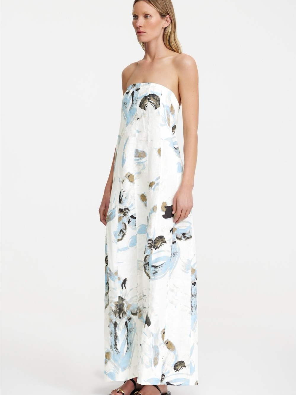 Significant Other Rosalie floral linen maxi dress Size 4 NWOT